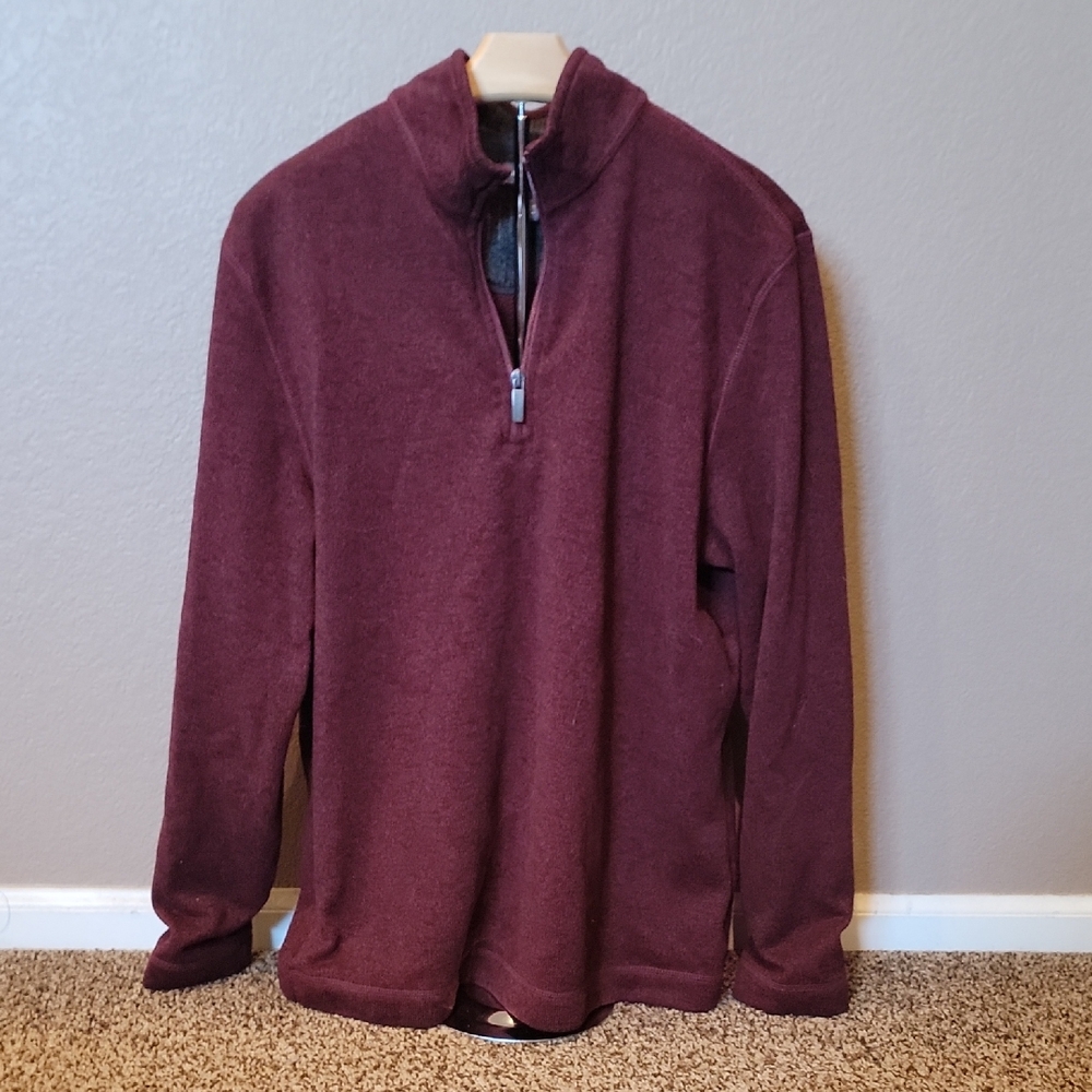 Van Heusen Men's Maroon Zip-Up Sweater